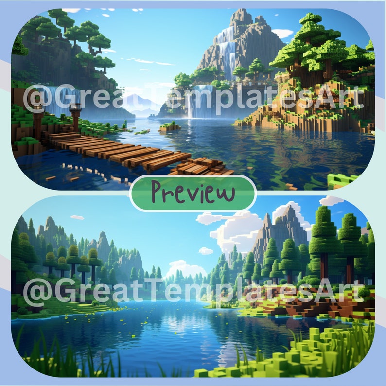 Twitch Background Minecraft Theme Vtuber Background for Twitch Stream