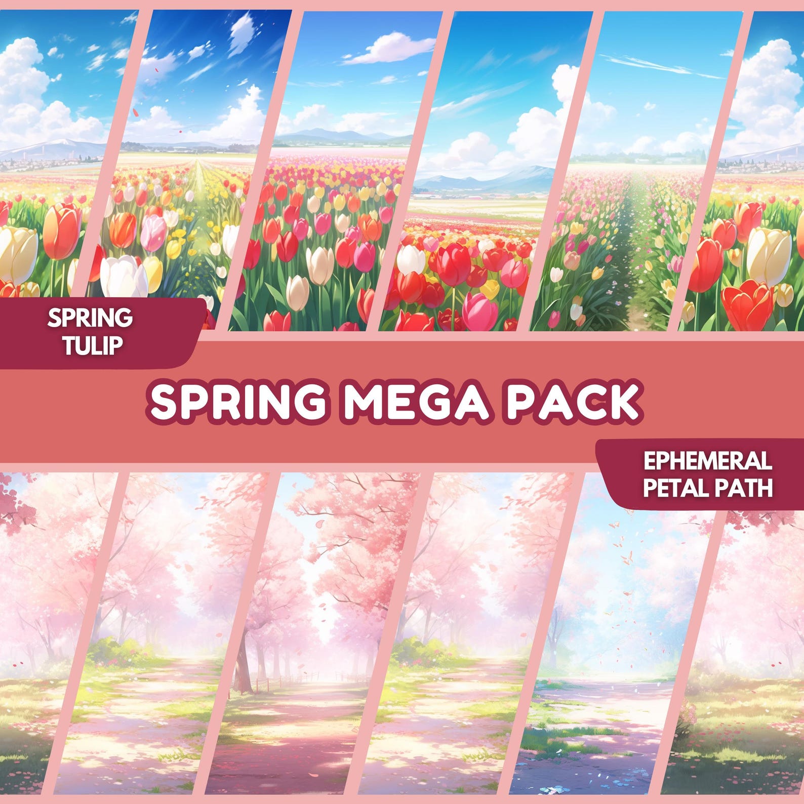 200+ Spring Vtuber Backgrounds: Animated Stream Package (digital ...