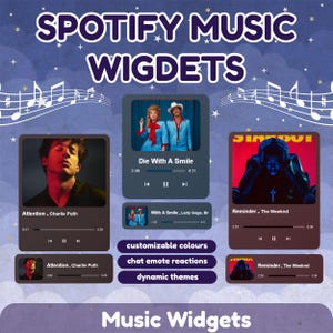 Spotify Music widget  - Music Player Customizable Widget for Twitch/YouTube stream - OBS streamElements , Stream widget, Twitch Widget