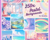 250 Pastel Twitch Backgrounds – Animated Streamer Overlays (PNG)