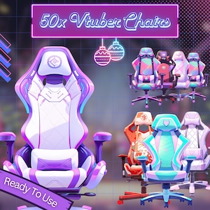 50x  Streaming Chair stream Asset - Vtuber Gaming Chair  for Twitch/YouTube Stream Package - Twitch Chair, Vtuber Chair, Twitch Package