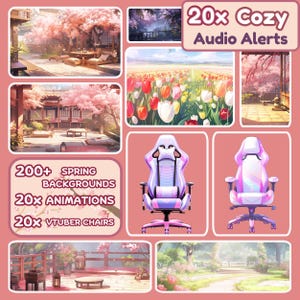 200x Spring Backgrounds - Animated Background Vtuber Gaming Chair Stream Package - Vtuber Background, Stream Background, Twitch Sound Alerts