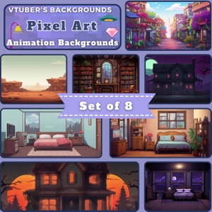 Pixel Art Backgrounds - Lo-fi background - Twitch backgrounds - Gaming Background - Animated Backgrounds - Loop Background -Streaming Bundle