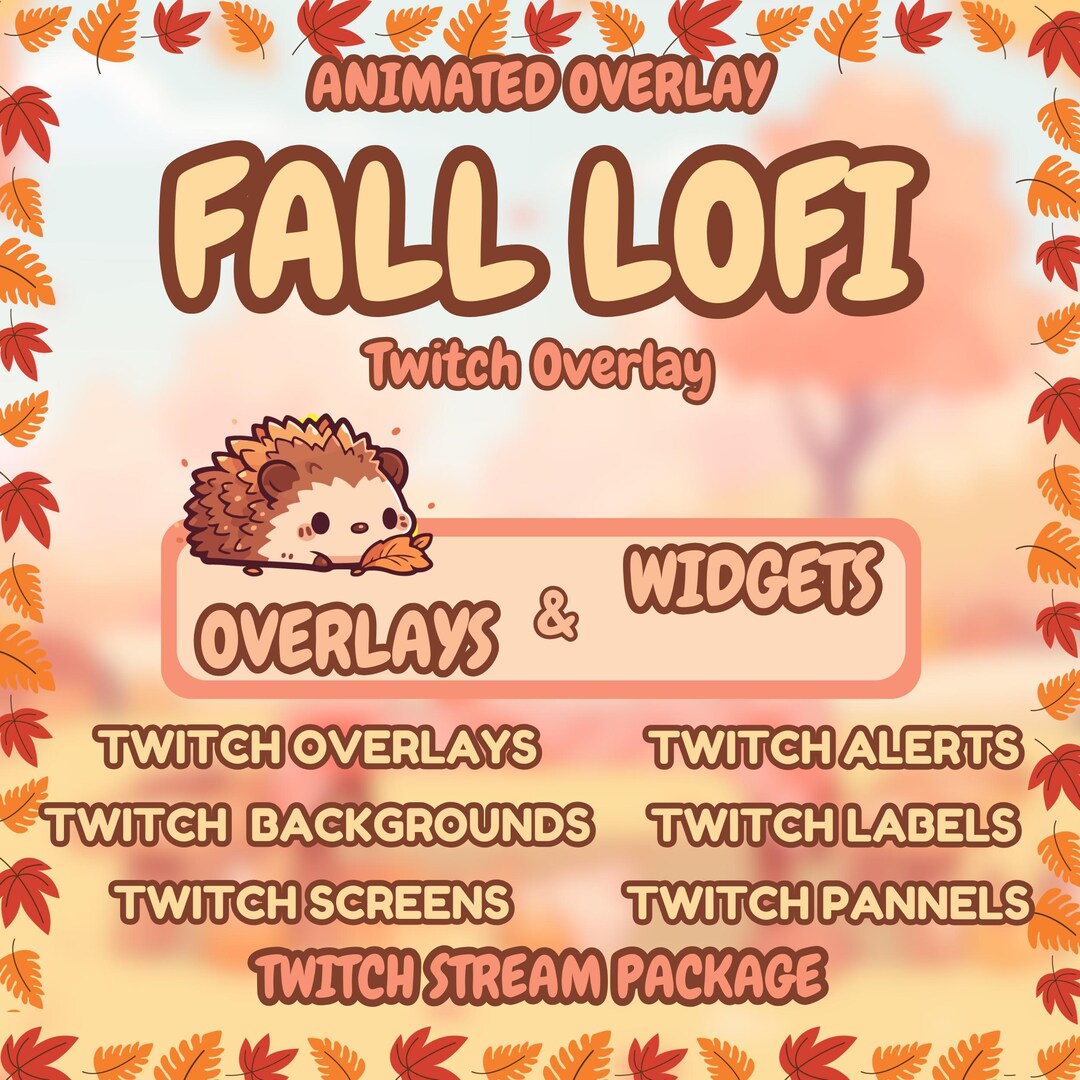 Fall Stream Package Twitch Overlay, Animated Twitch Overlay, Twitch