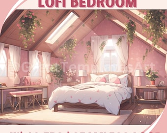 Animated Background Lofi Bedroom Twitch Streaming Background Asset VTuber Background Twitch Background Cozy Anime Lofi Overlay Anime Lofi
