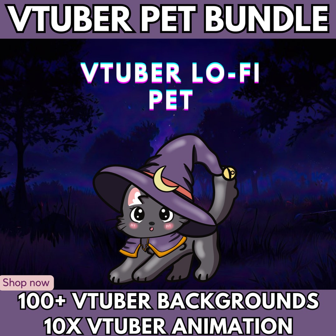 Animated Vtuber Cute Pet Cat Twitch Stream Decoration Vtuber Assets