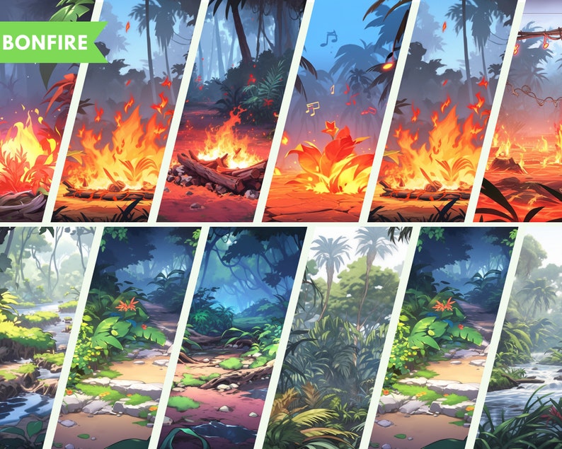 Twitch Background Jungle Theme Vtuber Background for Twitch Stream