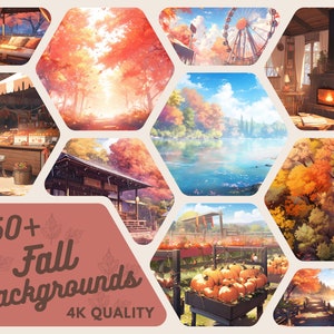 Peut inclure: Une collection de plus de 50 fonds d'automne en qualité 4K. Les fonds d'écran présentent diverses scènes automnales, notamment un lac, une forêt, un champ de citrouilles et un chalet confortable.