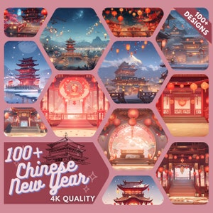 Twitch Background - Chinese New Year Anime Background for Twitch Stream - Vtuber Room , Desktop Background , Stream Background