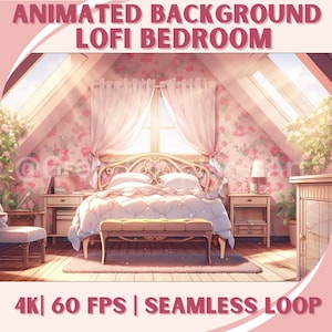 Animierter Hintergrund Lofi Schlafzimmer Twitch-Streaming-Hintergrund-Asset VTuber Hintergrund Twitch Hintergrund Gemütliches Anime Lofi Overlay Anime Lofi