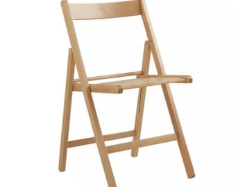 Wooden Folding Chair Light Wood Dinning Chair Fully Assembled Wooden Seat Folds Flat Slim Depth Chair Max User Weight Per Chair 100kg