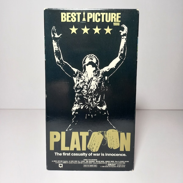 Platoon (VHS, 1986/1997) R War Movie. Collectible Oliver Stone Pre-Owned. Very Good Condition. Great gift idea. Must Have