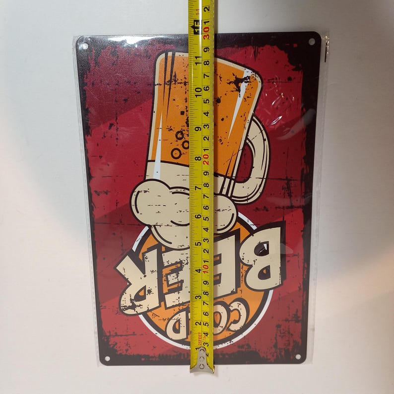 Metal Sign Cold Beer 8x12 Perfect for Man Caves, Bars Etc. Collectible
