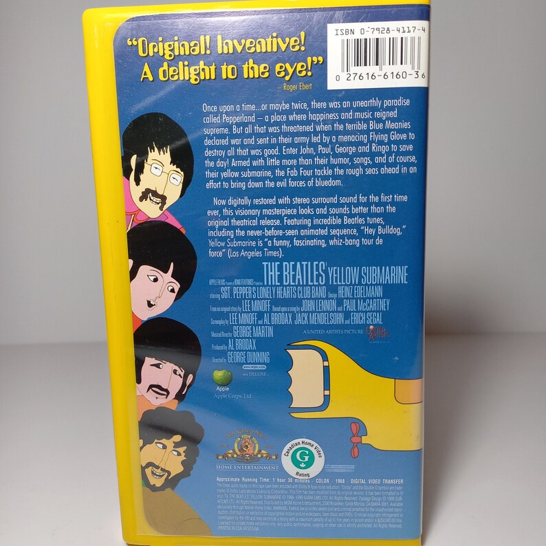 The Beatles Yellow Submarine VHS 1968/1999 Etsy