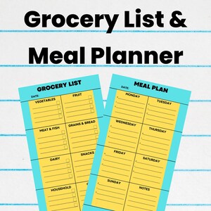 weekly meal planner grocery list shopping list meal plan healthy eating
