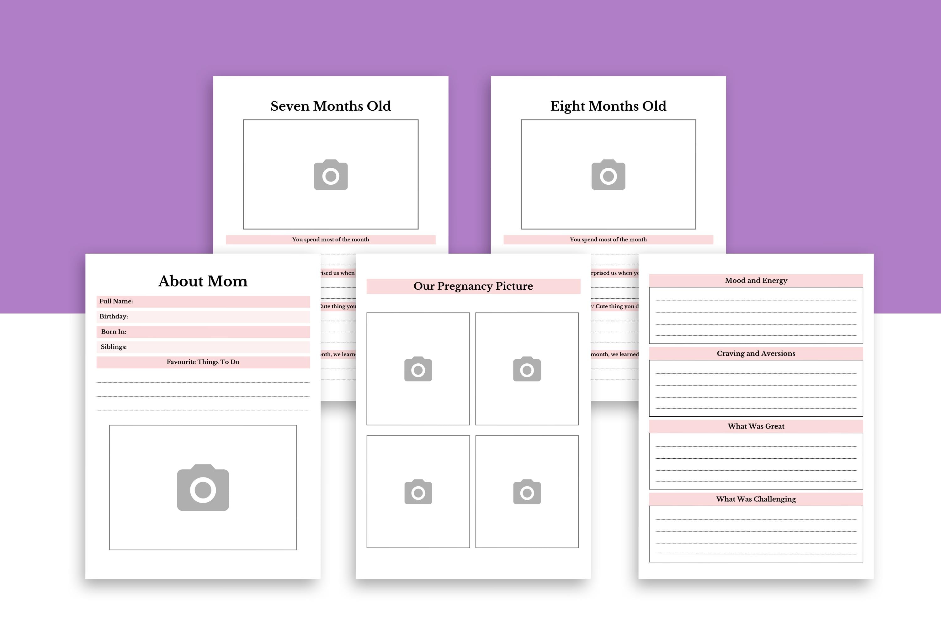 Printable Baby Memory Book: Keepsake Journal, Milestone Tracker ...
