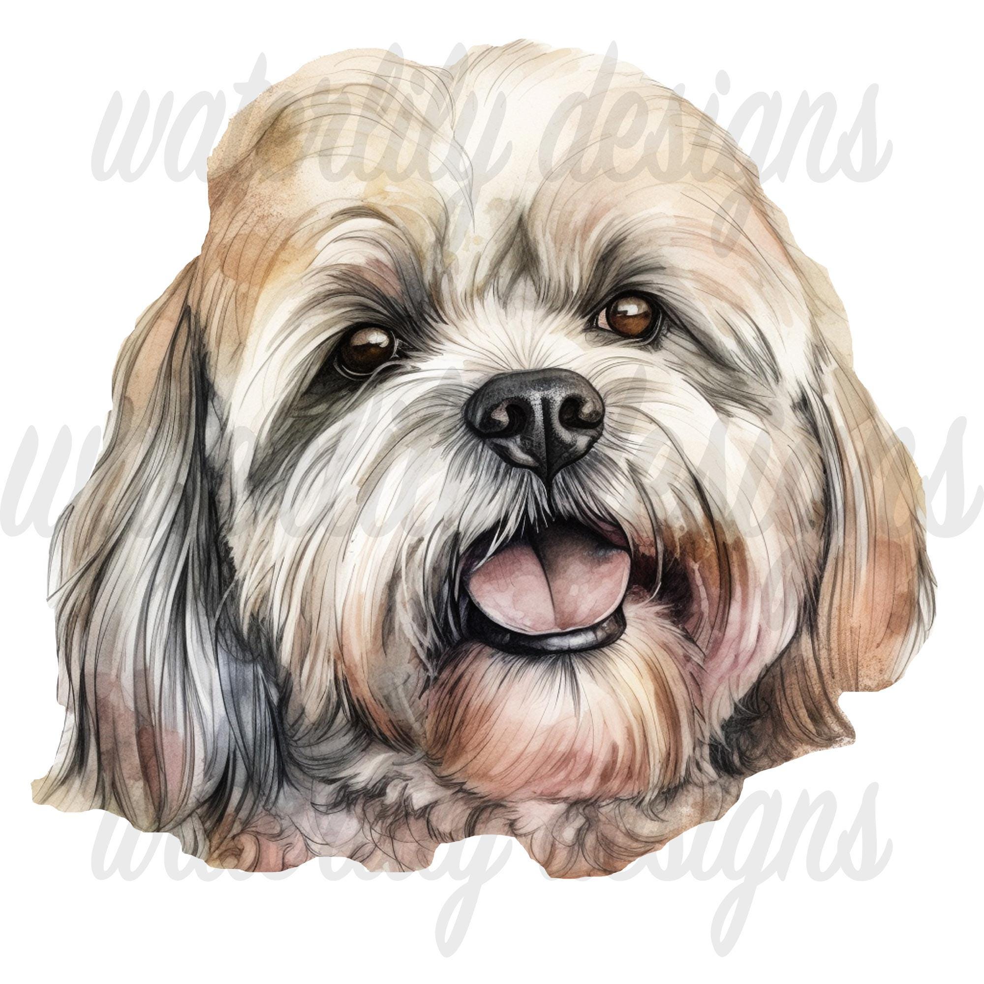 Lhasa Apso Clipart Bundle: Watercolor Dog Pngs (digital Download ...