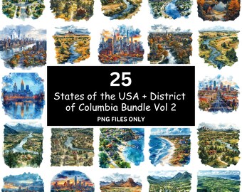 USA Cityscape Clipart Bundle: American Landmarks Art (Commercial Use)