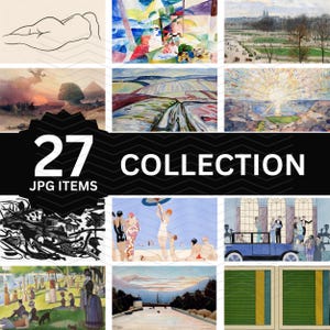 Famous Painter Digital Art Prints, 27 Iconic Masterpieces, Timeless Classic Artwork, Museum-Quality Wall Decor, Vintage, Commercial Use
