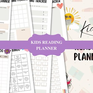 Kids Reading Planner Bundle, Fun Book Tracker, Reading Log, Summer Challenge, Book Review Sheets, Library Checklist, Commercial Use