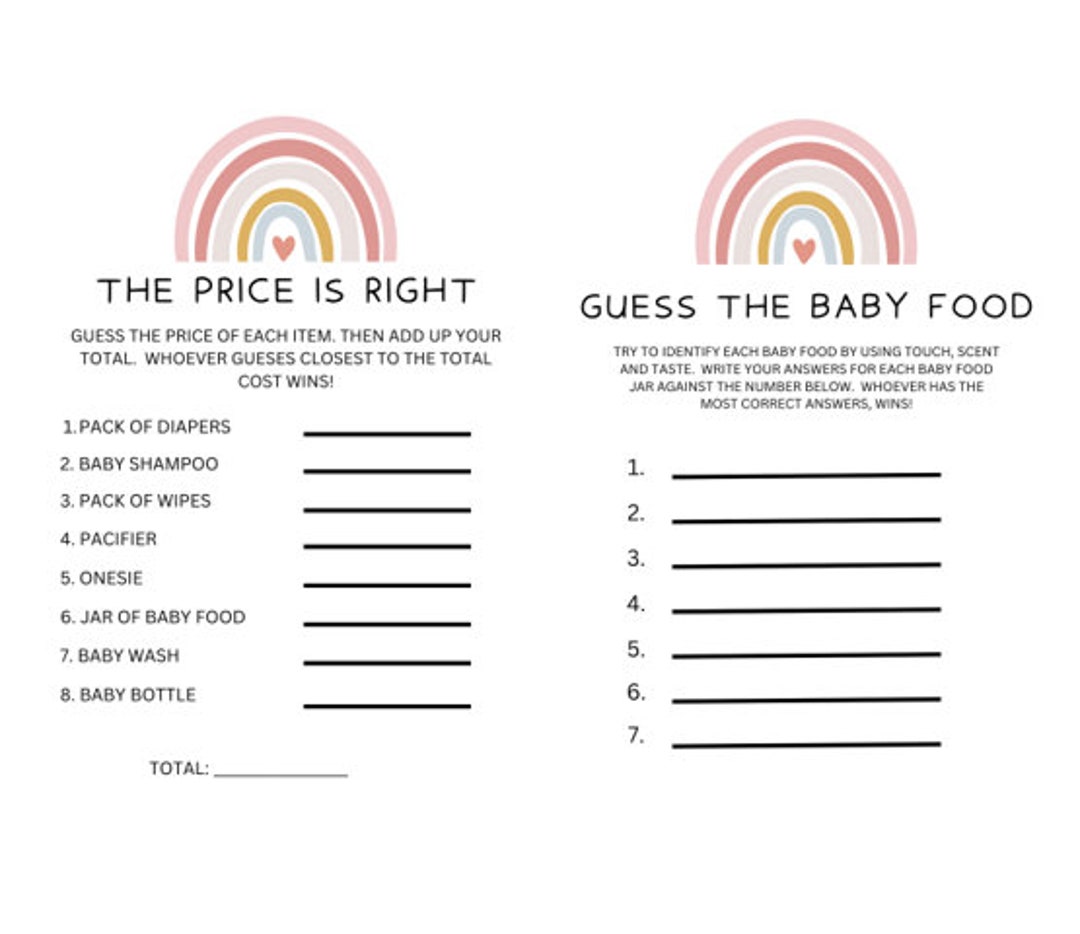 Printable Baby Shower Game Bundle Etsy