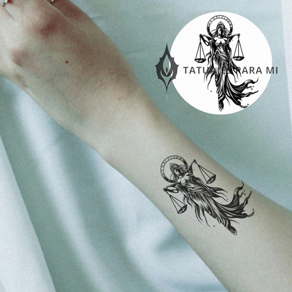 Cuatro Tatuajes Digitales De Libra Colección Del Zodiaco