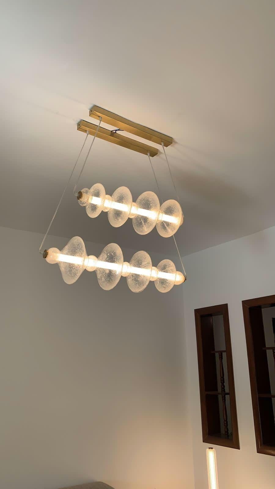 Handmade Borosilicate Glass Chandelier: Blown Glass Lighting