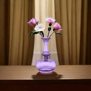 Glass Vase Handmade -Unique handblown Home Decoration  Elegant Home Décor in Multiple Colors and Sizes, Handcrafted Glass Vase