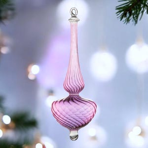 Handmade Blown Glass Christmas Ornament: Elegant Holiday Decor