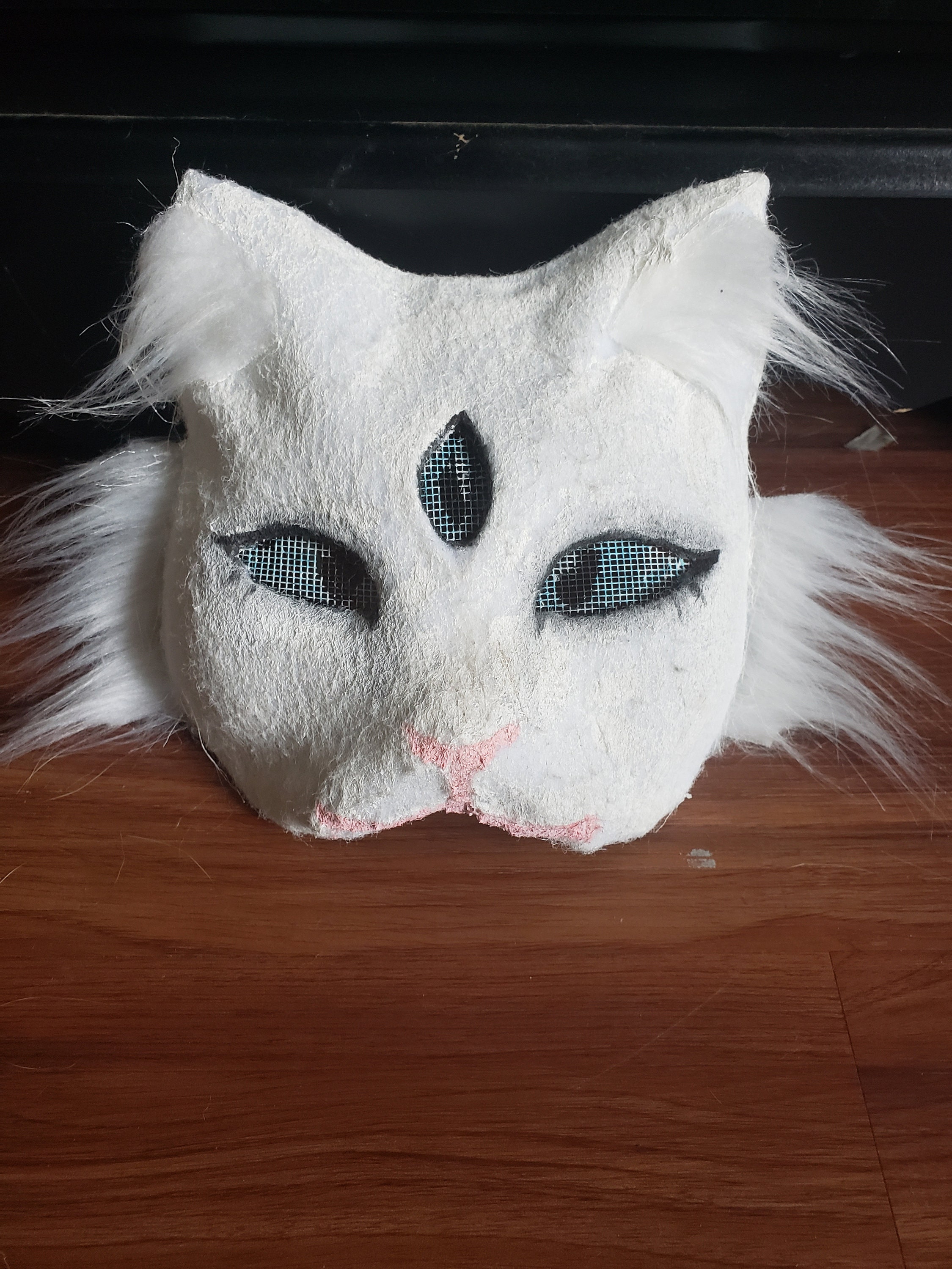 crying white cat Mask for Sale by CleverJane