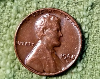 Lincoln Memorial One Cent 1968-D (Error in the letter R)