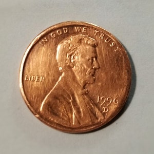 1996 D Lincoln memorial penny (Multiple Error Coin)