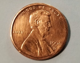 1996 D Lincoln memorial penny (Multiple Error Coin)