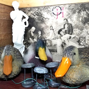 3 Vintage Carry Lite & Mallard Hunting Duck Decoy w Anchors.
