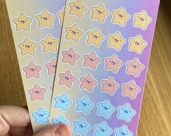 Stars cute sticker sheet journal kawaii tracker colourful stars bullet journal sticker sheet