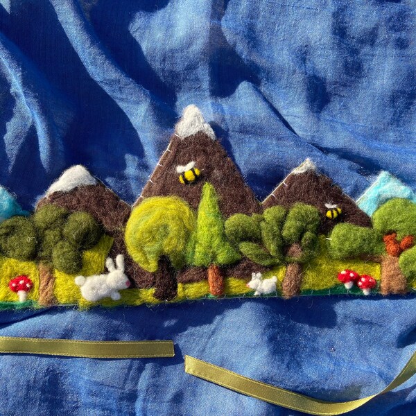 Needle felted 3d fairy forest waldorf crown