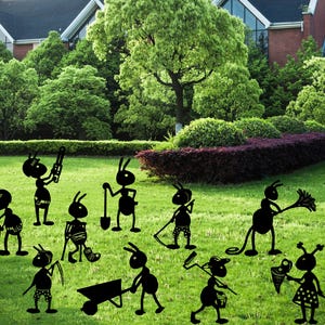 Metal Ant Garden Stakes: Farmhouse Decor, Unique Garden Gift