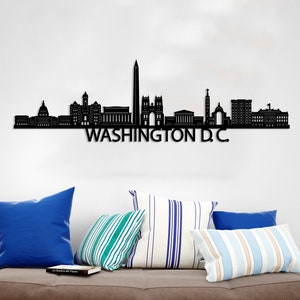 Wereldkaart Washington City / Landschap Washington City / Uniek cadeau voor lijn wandkleden / Kerstcadeau