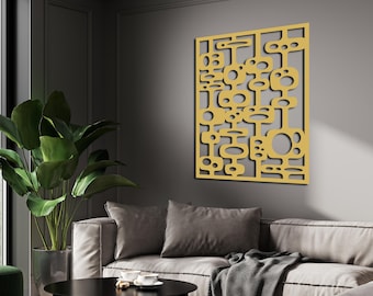 Atomic Abstract Black Wall Decor – Retro Modern Statement Panel