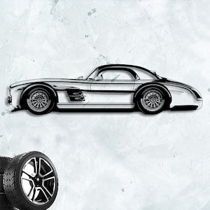 1955 Roadster Gullwing Classic Cars Metal Wall Art, Cabriolet Classic Sport Car Wall Decor, German Roadster Garag Wall Sign, Earth Day Gifts