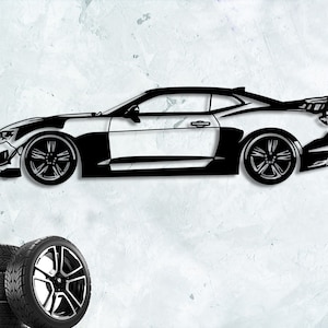 Camaro Metal Wall Art: 3D Shadow Effect, Sports Car Decor