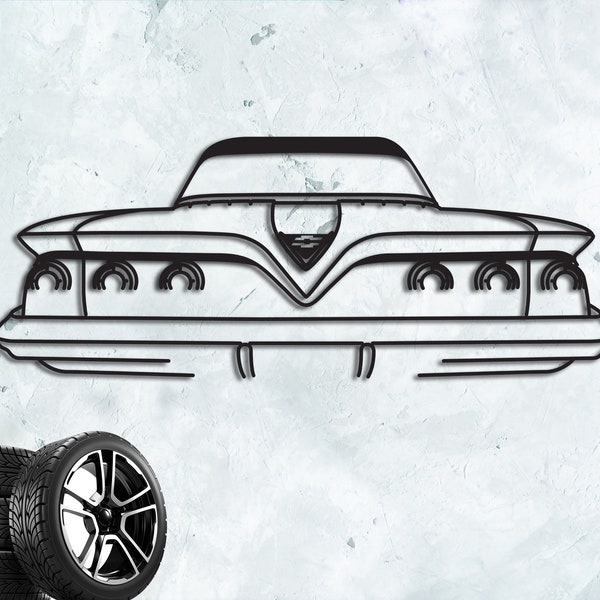 1961 Impala Cars Metallwanddekor, 1961 Impala Silhouette Metallwandkunst, Autos Wanddekor, Classic Cars Garage Schild Wandkunst, Abschlussgeschenke