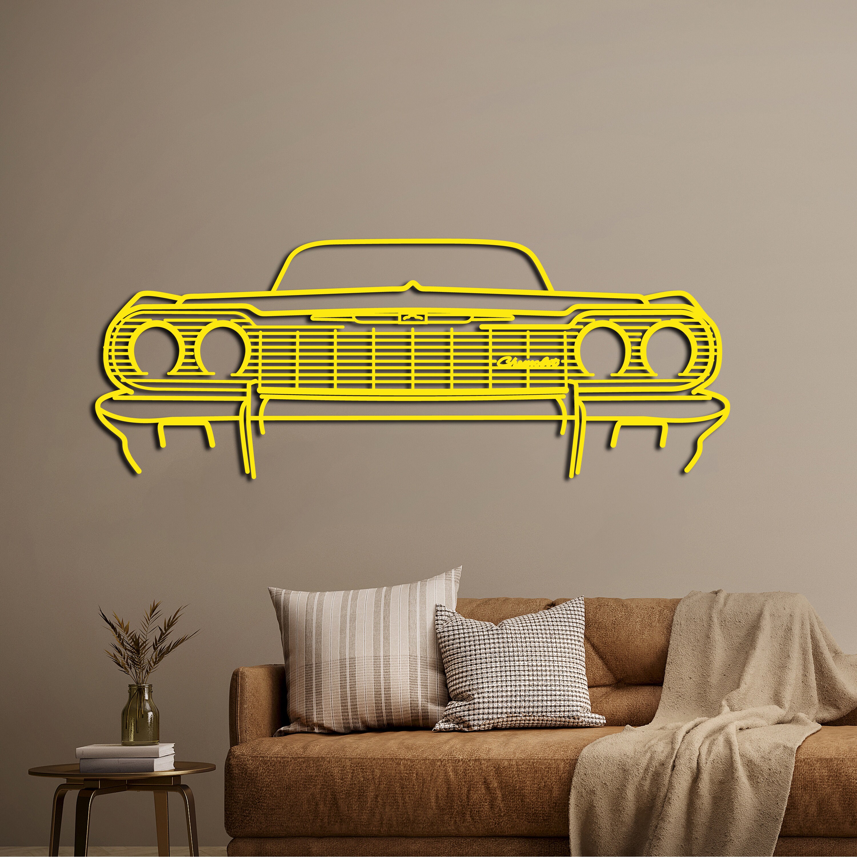 1964 Impala Car Metal Wall Decor, 1964 Impala Silhouette Metal Wall Art