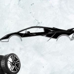 Metal Car Silhouette Wall Art: Sports Racing Garage Decor