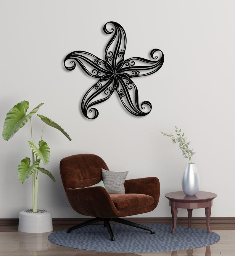 Metal Starfish Wall Art: Coastal Beach House Decor - Etsy