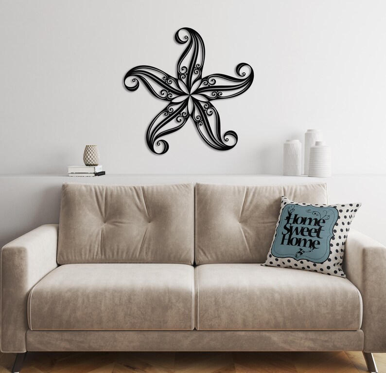 Metal Starfish Wall Art: Coastal Beach House Decor - Etsy