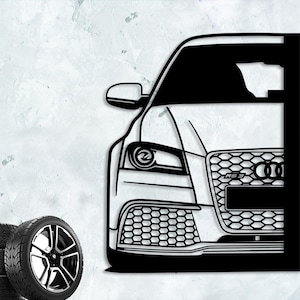 Decorazione murale in metallo per auto RS3: cartello decorativo per garage