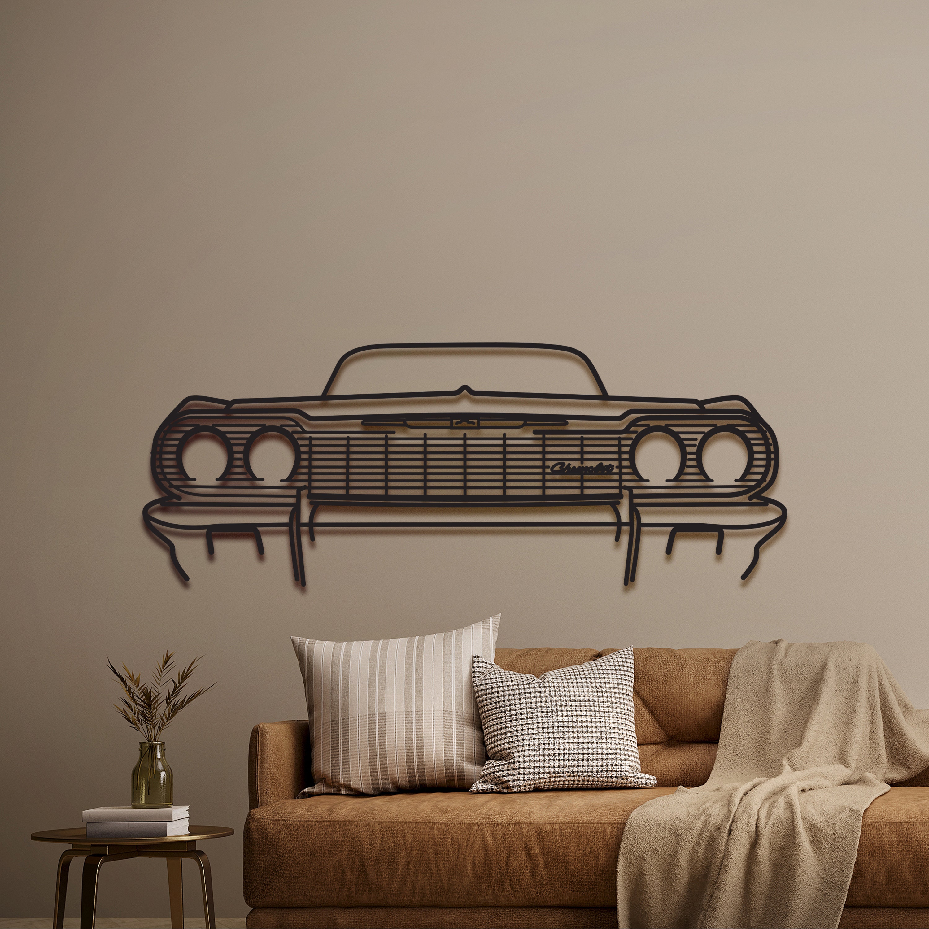 1964 Impala Car Metal Wall Decor, 1964 Impala Silhouette Metal Wall Art