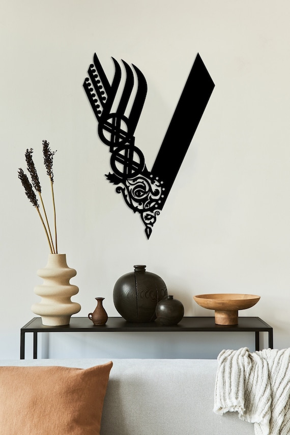 Viking Valhalla Symbol, Metal Wall Decor, Rune Logo Sign