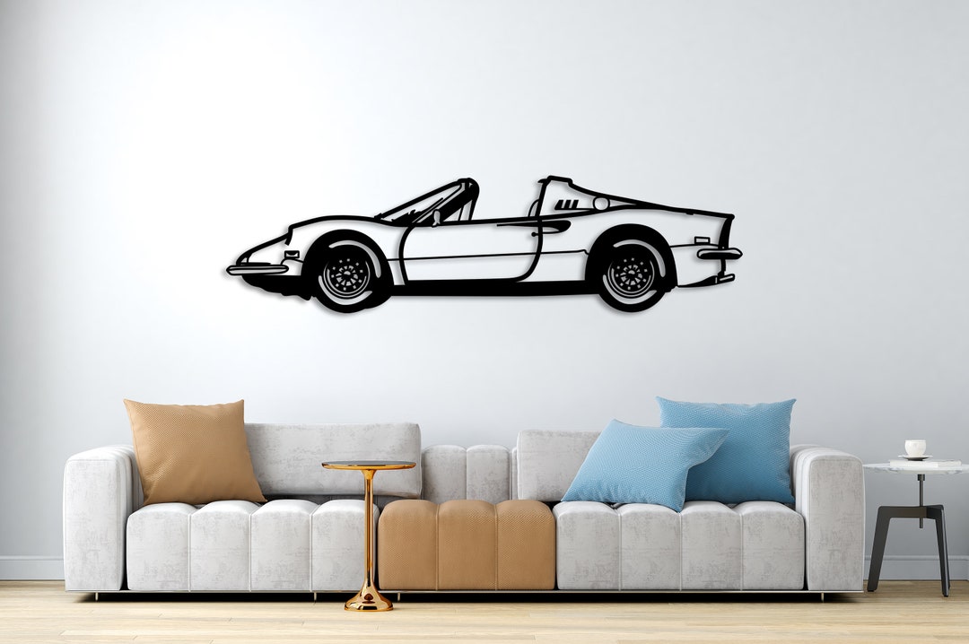 Model Car Wall 246 Model Italian Model Car Metal Wall Art / Classic Racing Garage ...